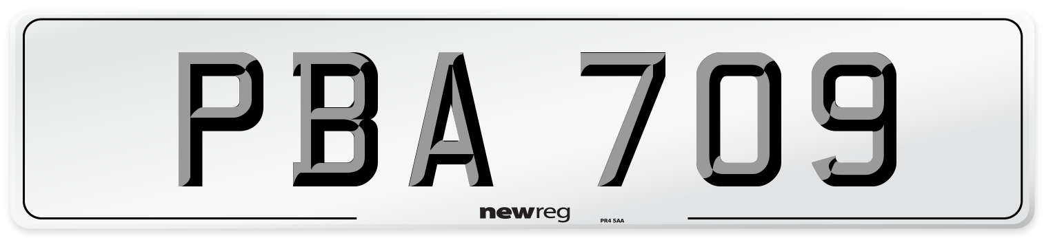 PBA 709 Number Plate from New Reg